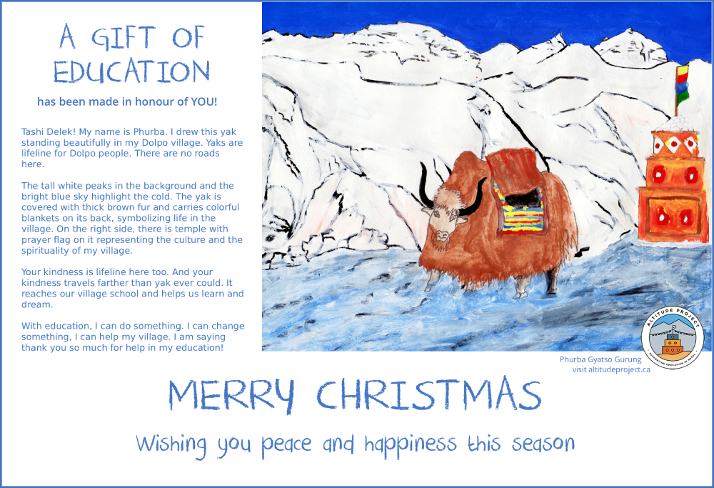 A Gift of Education A Yak in my Village