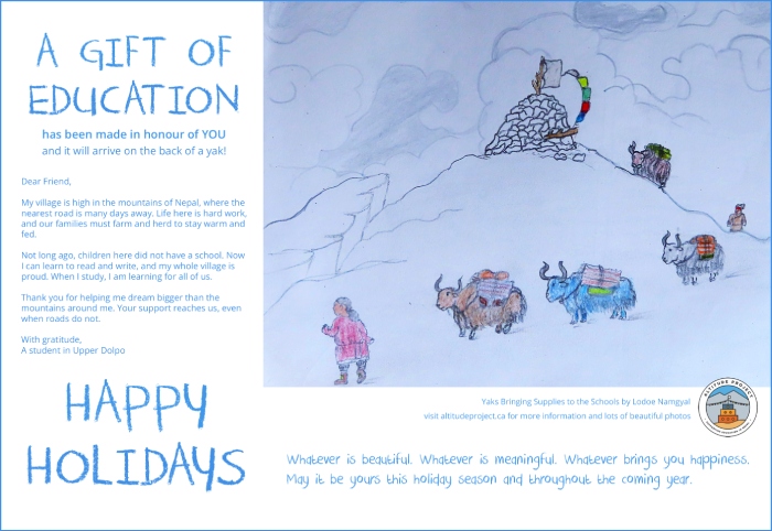 yaks bringing supplies